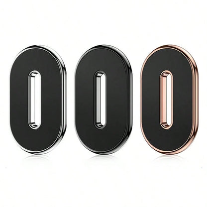 1Pc Mini Car Phone Holder, Sleek Oval Magnetic Car Mount, Well-Suited For Car Interiors With One-Handed Operation. Featuring Compact Hidden Styling, It Fits Dashboards And Leather Trims Of Most Car Mo