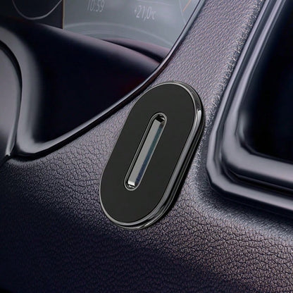 1Pc Mini Car Phone Holder, Sleek Oval Magnetic Car Mount, Well-Suited For Car Interiors With One-Handed Operation. Featuring Compact Hidden Styling, It Fits Dashboards And Leather Trims Of Most Car Mo