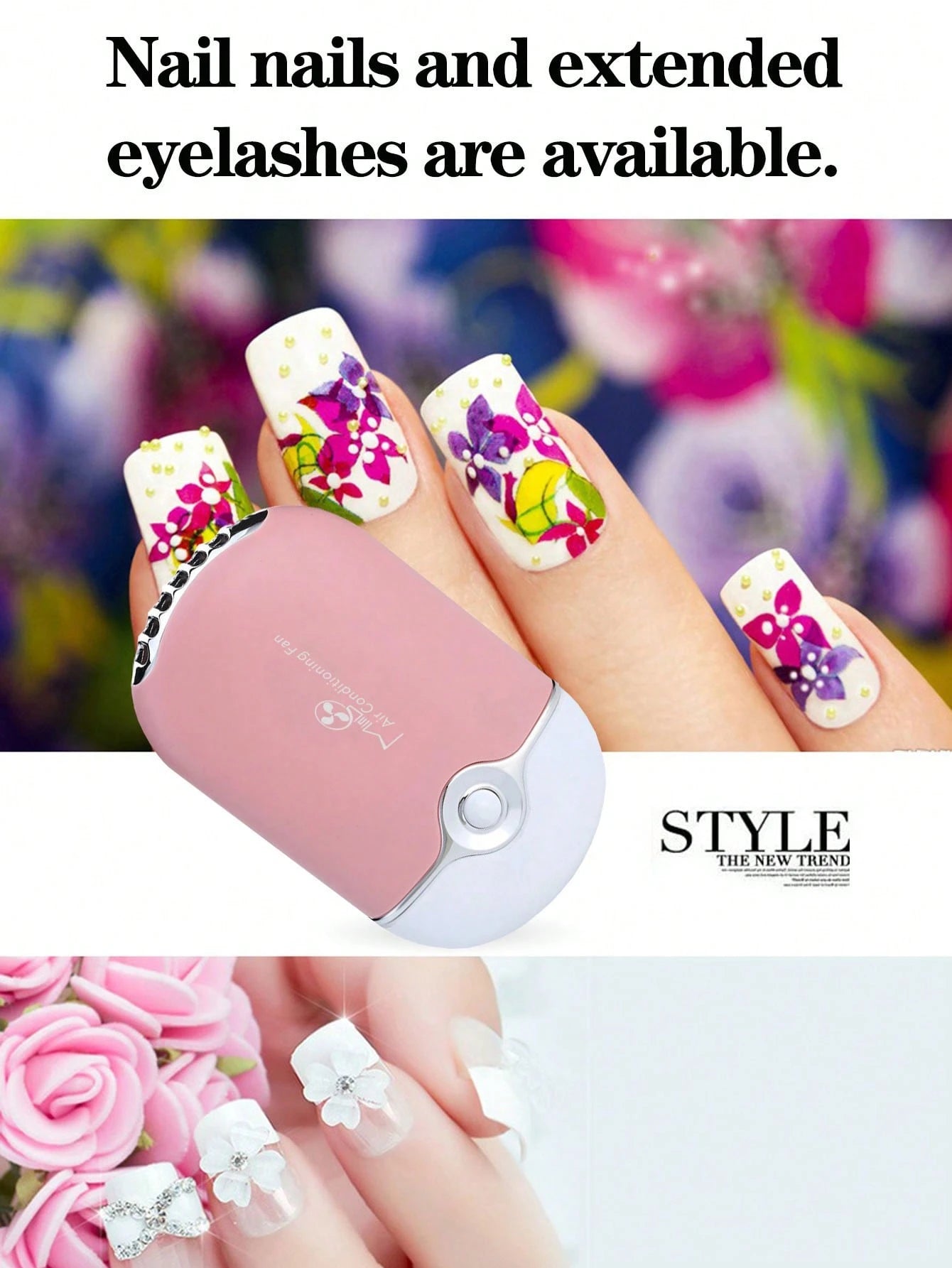 1pc Mini Handheld Fan, Compact & Portable, Suitable For Eyelash Extension Drying/Styling, Unisex, Ideal For Indoor/Outdoor, Travel/Home/Office Use