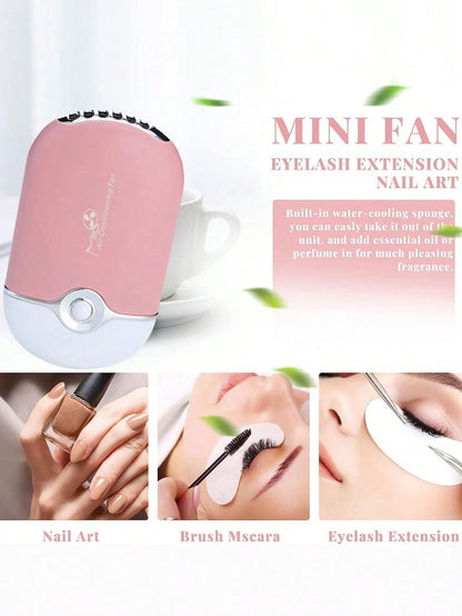1pc Mini Handheld Fan, Compact & Portable, Suitable For Eyelash Extension Drying/Styling, Unisex, Ideal For Indoor/Outdoor, Travel/Home/Office Use