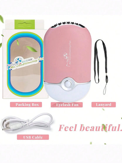 1pc Mini Handheld Fan, Compact & Portable, Suitable For Eyelash Extension Drying/Styling, Unisex, Ideal For Indoor/Outdoor, Travel/Home/Office Use