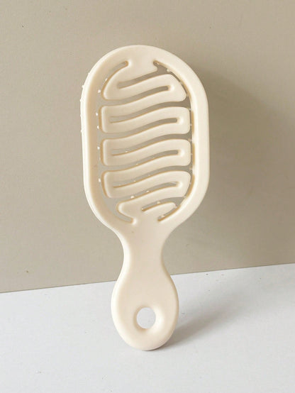 1pc Mini Size White Hollow Design Comb, Dual-Use Portable Comb, Essential Travel Item For Women In Summer (With Hole For Hanging), Minimalist