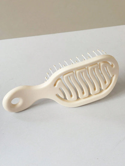 1pc Mini Size White Hollow Design Comb, Dual-Use Portable Comb, Essential Travel Item For Women In Summer (With Hole For Hanging), Minimalist