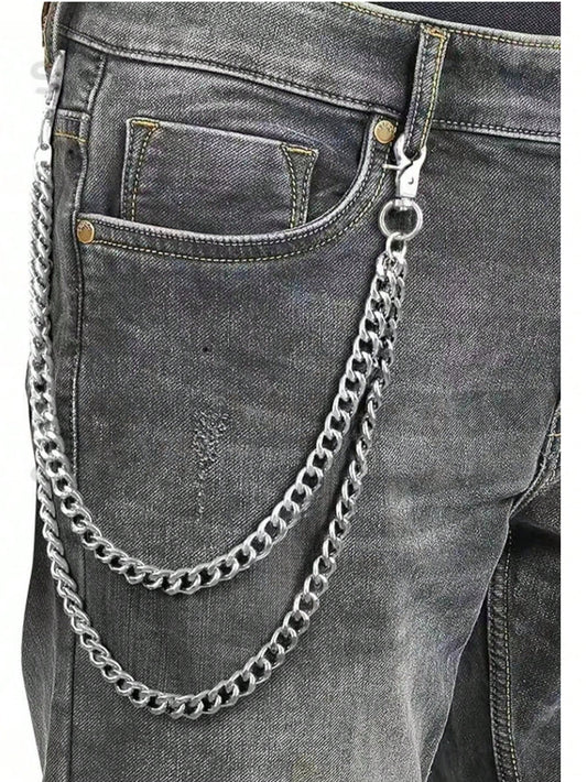 1pc Multi-Layer Key Chain| Punk Pants Chain Motorcycle Riding Jeans Accessory
