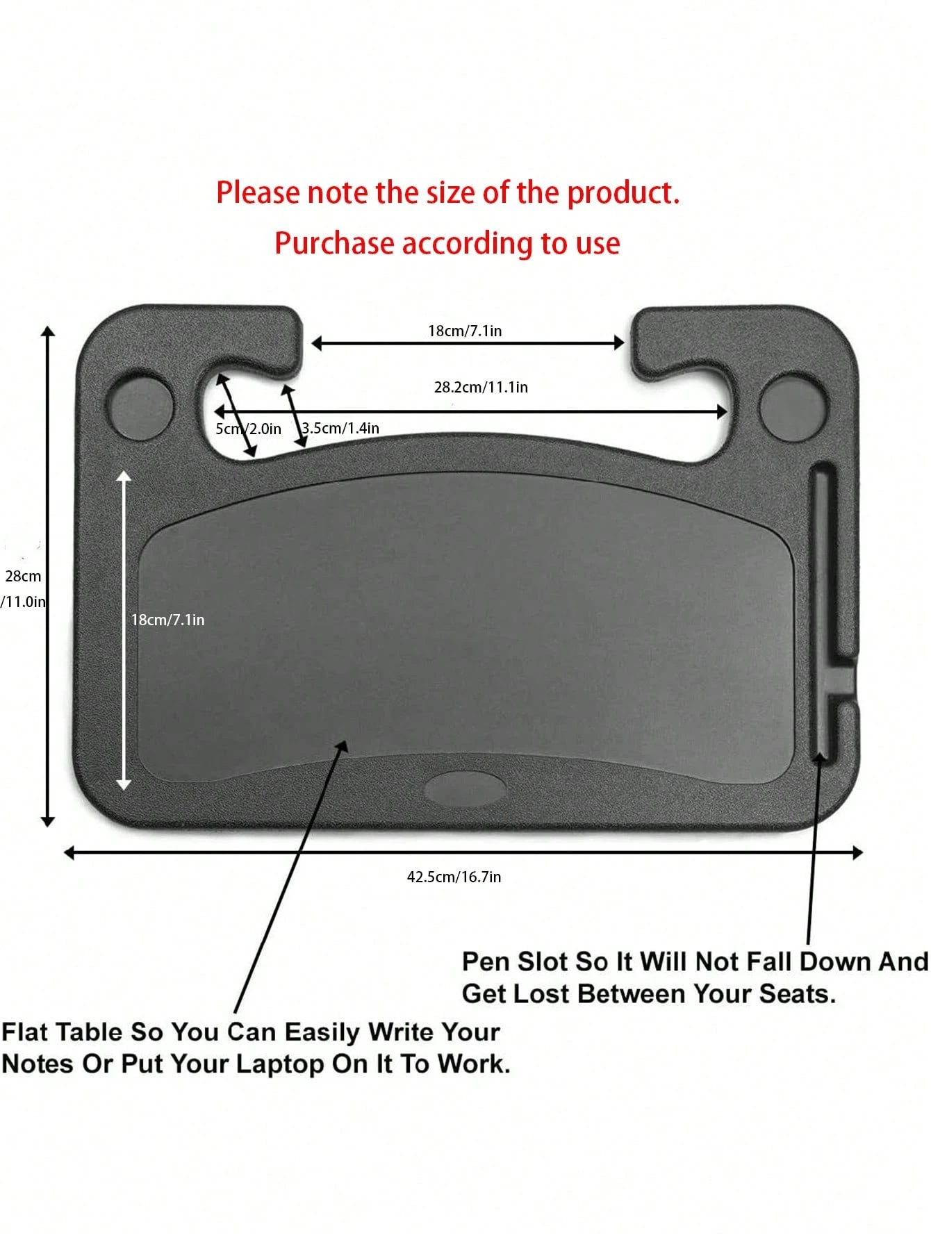 1pc Multifunctional Minimalist Car Dining Tray
