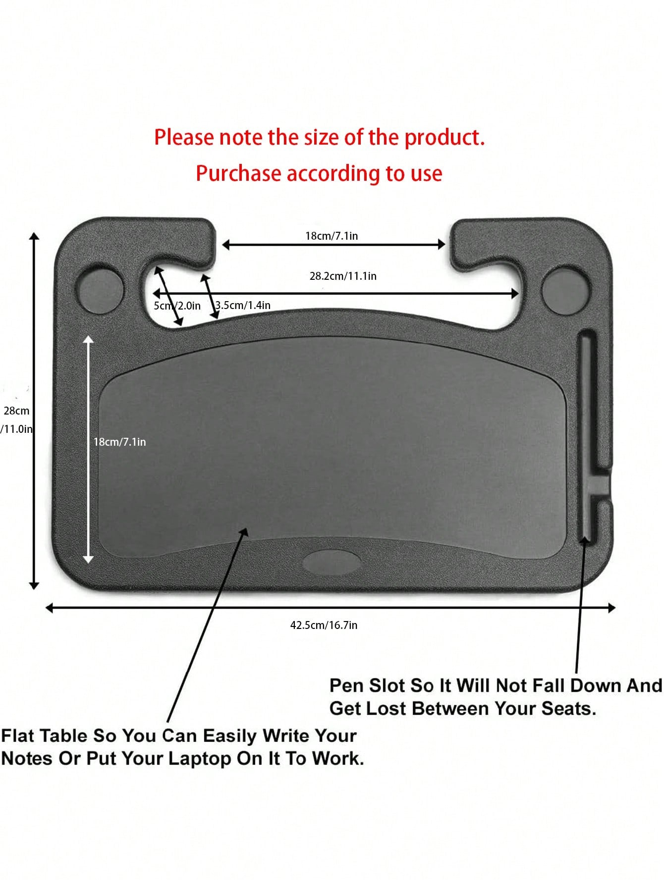 1pc Multifunctional Minimalist Car Dining Tray