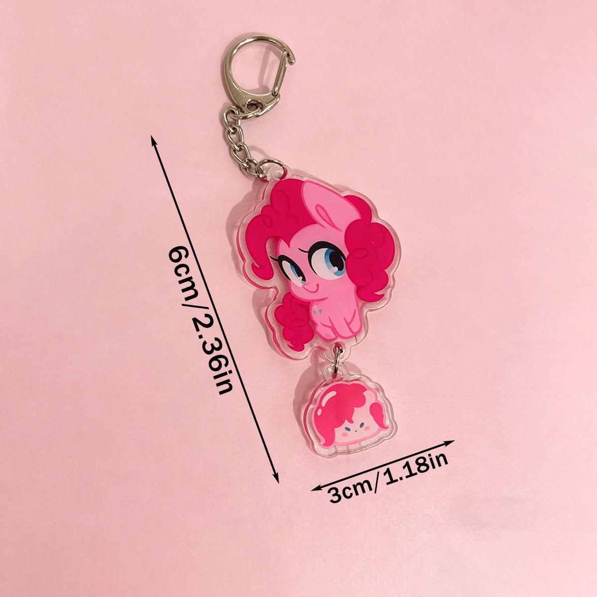 1pc My Little Pony Acrylic Keychain, Cute Pinkie Pie Fluttershy Twilight Rarity Dash Bag Charm, Cartoon Pendant, Xmas Halloween Gift For Girls Fans