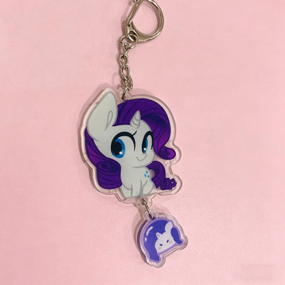 1pc My Little Pony Acrylic Keychain, Cute Pinkie Pie Fluttershy Twilight Rarity Dash Bag Charm, Cartoon Pendant, Xmas Halloween Gift For Girls Fans
