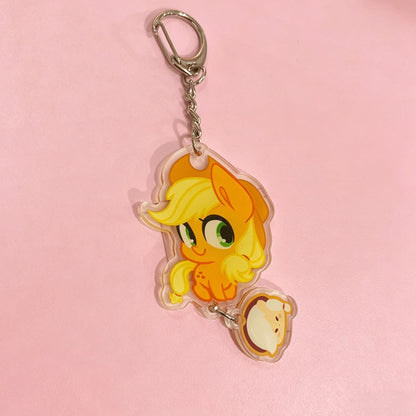 1pc My Little Pony Acrylic Keychain, Cute Pinkie Pie Fluttershy Twilight Rarity Dash Bag Charm, Cartoon Pendant, Xmas Halloween Gift For Girls Fans