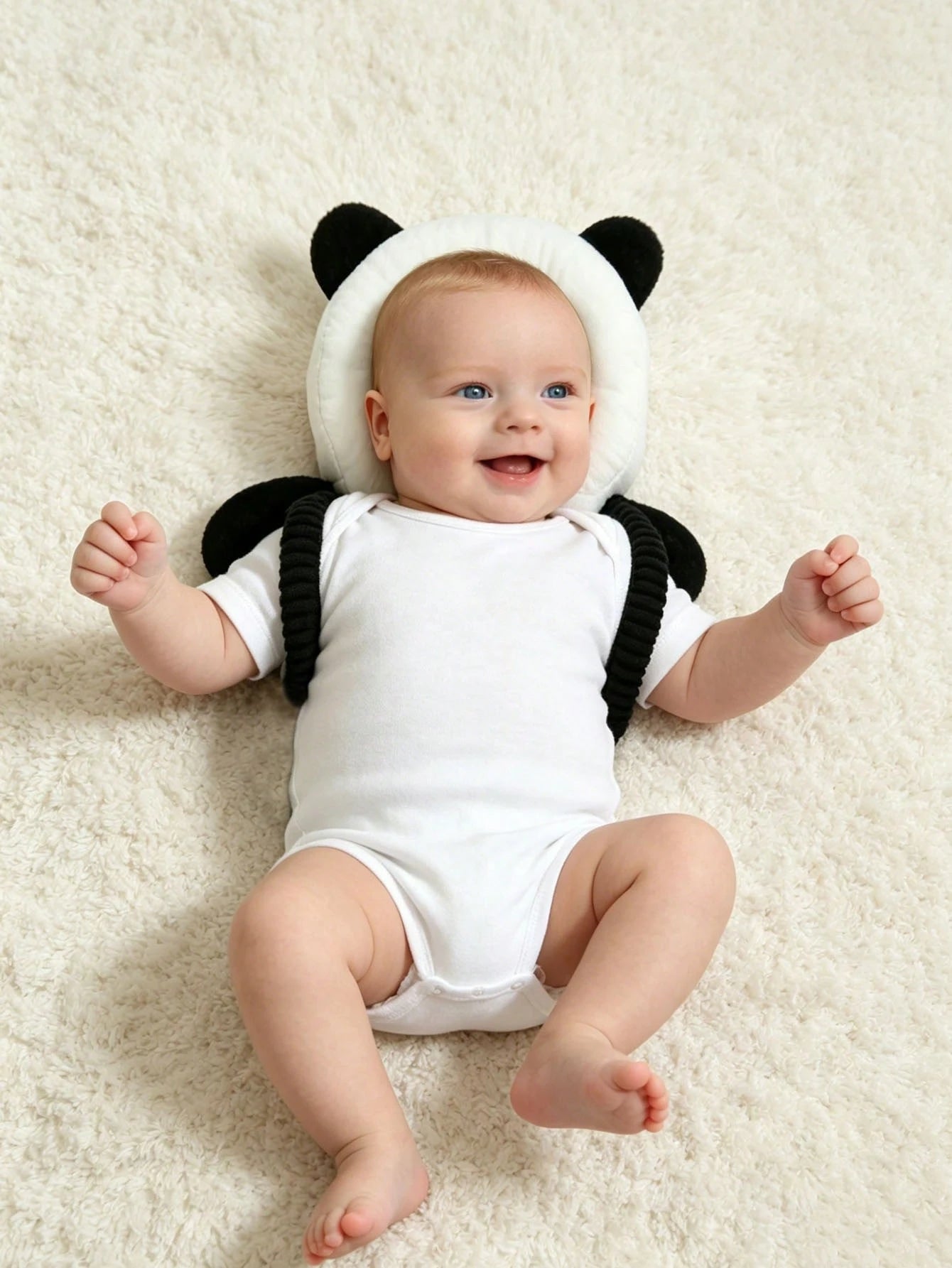 1pc New Baby Anti-Fall Head Protection Pillow, Baby Head Protection Cap, Anti-Fall Head Cushion, Cute Panda & Brown Bear Design, Adjustable Strap, Baby Crawling & Walking Head Protection Cap, Unisex B