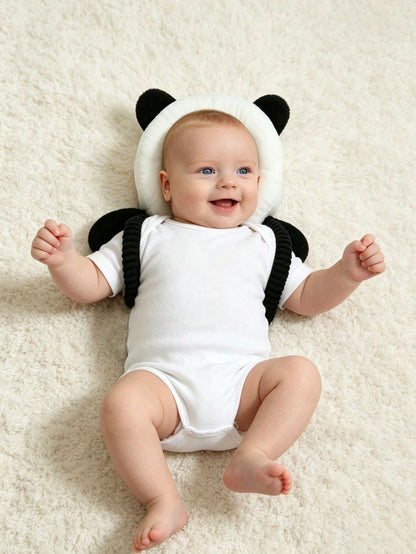 1pc New Baby Anti-Fall Head Protection Pillow, Baby Head Protection Cap, Anti-Fall Head Cushion, Cute Panda & Brown Bear Design, Adjustable Strap, Baby Crawling & Walking Head Protection Cap, Unisex B