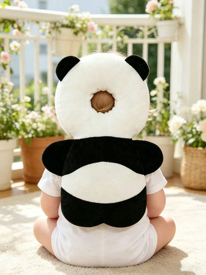 1pc New Baby Anti-Fall Head Protection Pillow, Baby Head Protection Cap, Anti-Fall Head Cushion, Cute Panda & Brown Bear Design, Adjustable Strap, Baby Crawling & Walking Head Protection Cap, Unisex B