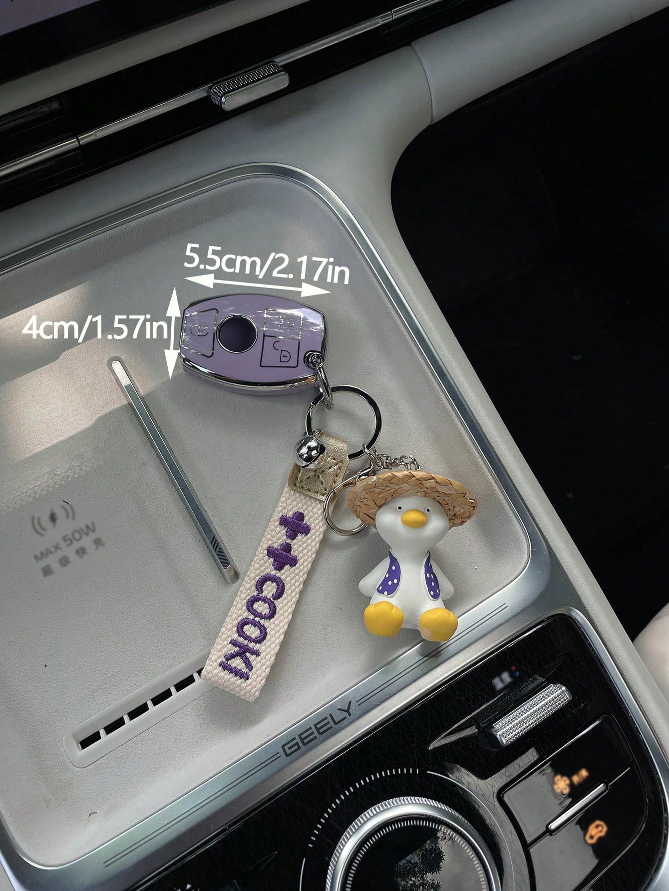 1pc New Key Cover Compatible With A-Class C-Class E-Class A200L C260L E300L GLC300 GLE GLA Creative Violet Straw Hat Cool Duck TPU Key Case 2022 C-Class C200L Silver Edge Shell S-Class S400L EQSC260L