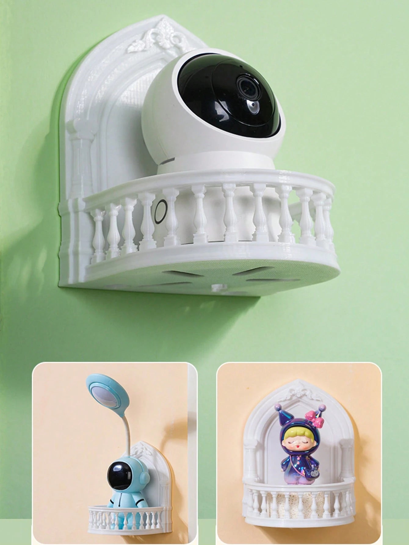 1pc No-Drill Hole Camera Mount Holder, Suitable For Kids Room, Surveillance Camera, Wall-Mounted Storage Rack, No-Drill Hole Security Camera, Home Organization