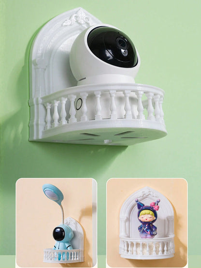 1pc No-Drill Hole Camera Mount Holder, Suitable For Kids Room, Surveillance Camera, Wall-Mounted Storage Rack, No-Drill Hole Security Camera, Home Organization