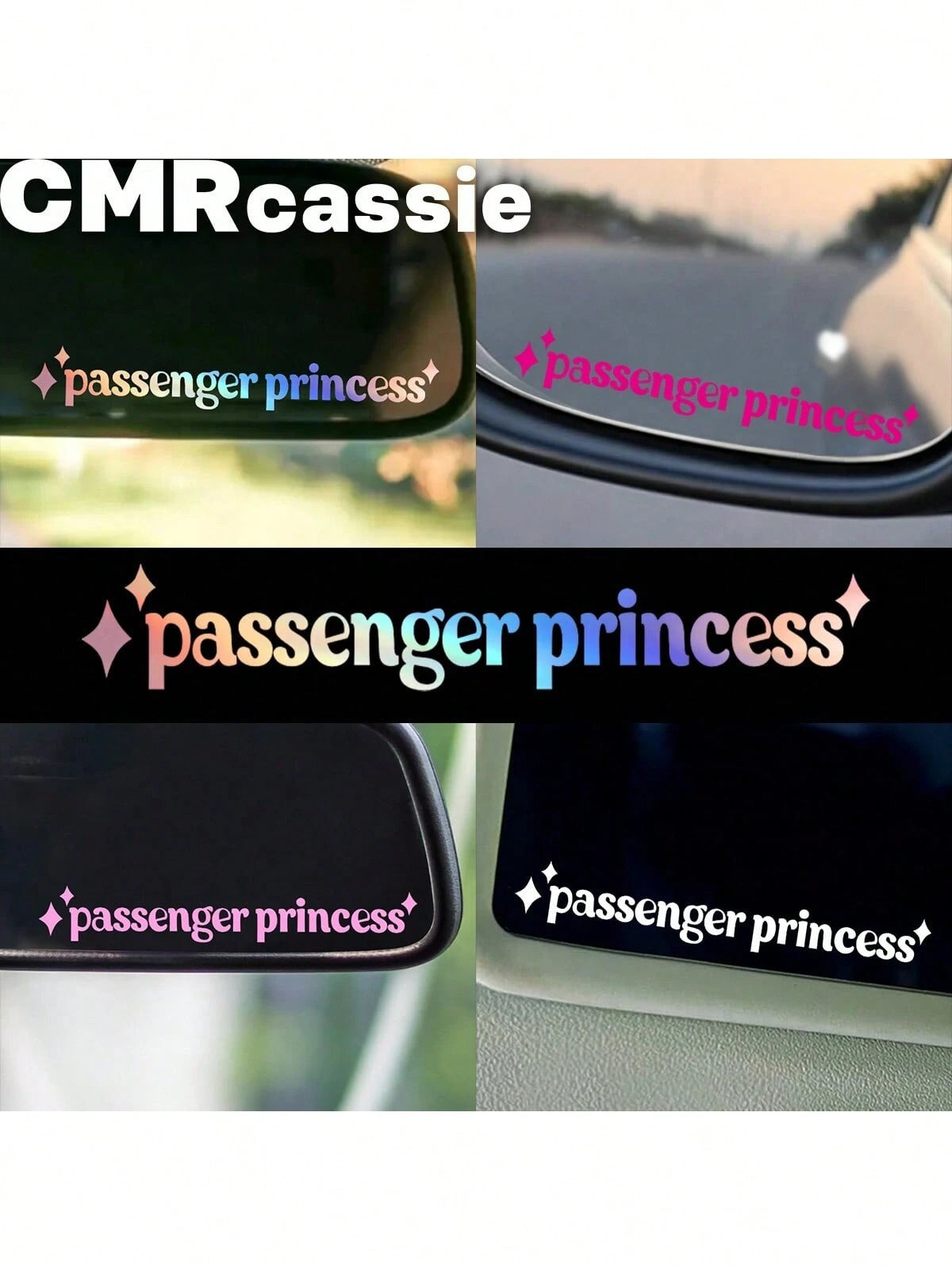 1pc Passenger Princess Car Mirror Sticker, Mirror Car Decal, Rearview Mirror Sticker, Girlfriend Truck Decal, Vehicle Accessories, Passenger Princess Humor