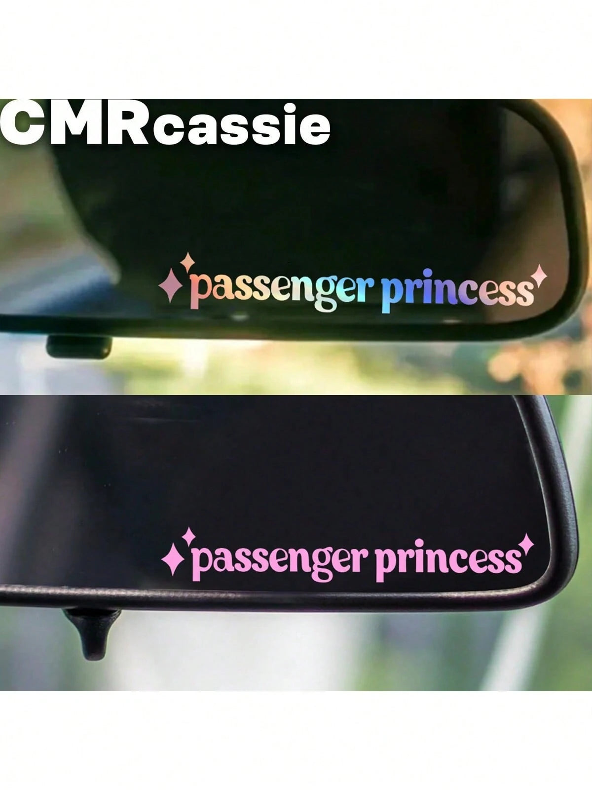 1pc Passenger Princess Car Mirror Sticker, Mirror Car Decal, Rearview Mirror Sticker, Girlfriend Truck Decal, Vehicle Accessories, Passenger Princess Humor