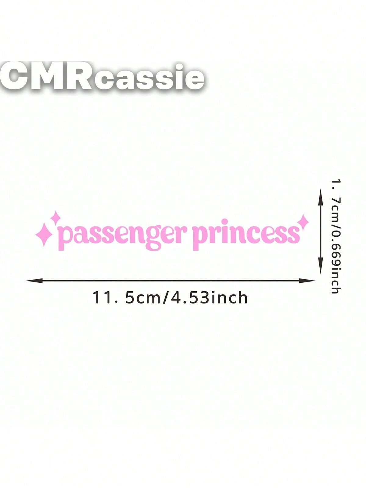 1pc Passenger Princess Car Mirror Sticker, Mirror Car Decal, Rearview Mirror Sticker, Girlfriend Truck Decal, Vehicle Accessories, Passenger Princess Humor