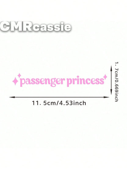 1pc Passenger Princess Car Mirror Sticker, Mirror Car Decal, Rearview Mirror Sticker, Girlfriend Truck Decal, Vehicle Accessories, Passenger Princess Humor