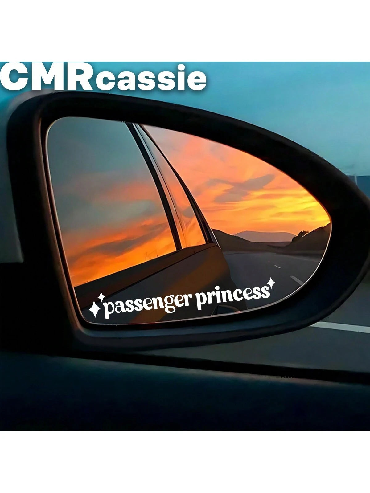 1pc Passenger Princess Car Mirror Sticker, Mirror Car Decal, Rearview Mirror Sticker, Girlfriend Truck Decal, Vehicle Accessories, Passenger Princess Humor