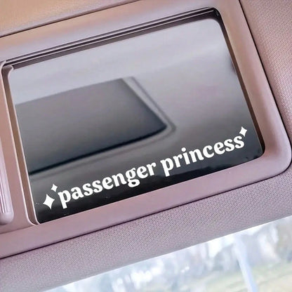 1pc Passenger Princess Car Mirror Sticker- Perfect For Ladies Gifts, Car Window Stickers, Plastic Materials, Car Accessories, Great For Ladies Gifts, Car Window Stickers