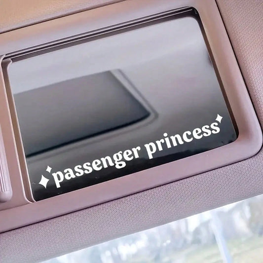 1pc Passenger Princess Car Mirror Sticker- Perfect For Ladies Gifts, Car Window Stickers, Plastic Materials, Car Accessories, Great For Ladies Gifts, Car Window Stickers