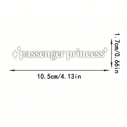 1pc Passenger Princess Car Mirror Sticker- Perfect For Ladies Gifts, Car Window Stickers, Plastic Materials, Car Accessories, Great For Ladies Gifts, Car Window Stickers
