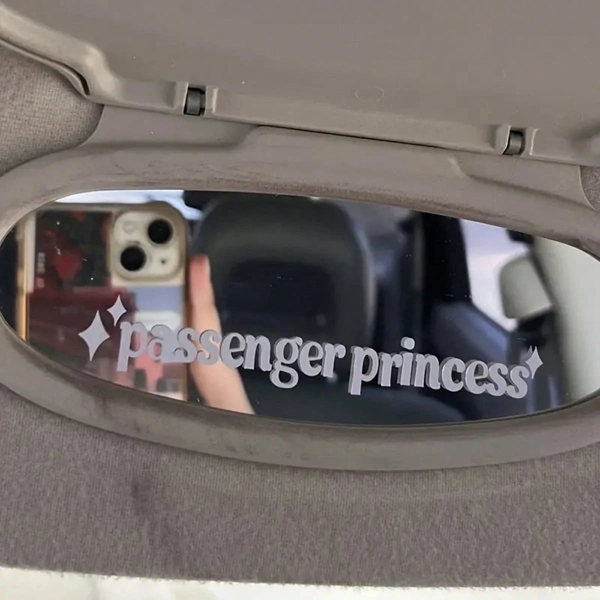 1pc Passenger Princess Car Mirror Sticker- Perfect For Ladies Gifts, Car Window Stickers, Plastic Materials, Car Accessories, Great For Ladies Gifts, Car Window Stickers