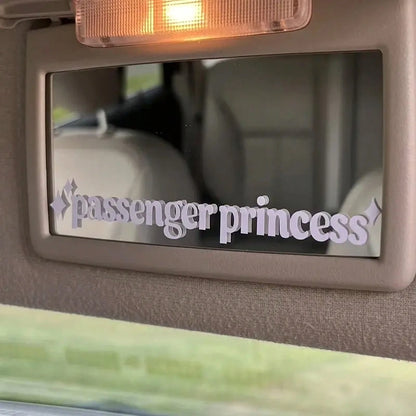 1pc Passenger Princess Car Mirror Sticker- Perfect For Ladies Gifts, Car Window Stickers, Plastic Materials, Car Accessories, Great For Ladies Gifts, Car Window Stickers
