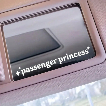 1pc Passenger Princess Car Mirror Sticker- Perfect For Ladies Gifts, Car Window Stickers, Plastic Materials, Car Accessories, Great For Ladies Gifts, Car Window Stickers