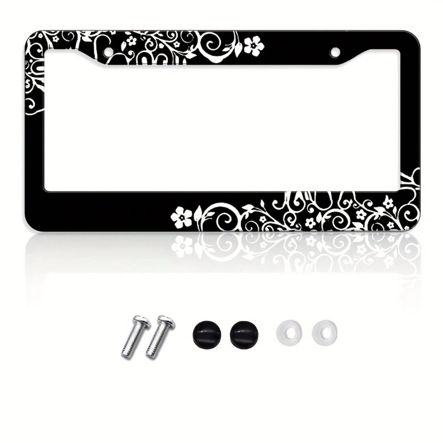 1Pc Patterned Unisex License Plate Frame,12.2*6.3Inch,Comes With Mounting Screws,Durable Car Exterior Decor,Vehicle Accessory,Car Must Haves,Car Decor,Car Cover,Gifts,Car Acessesories>Essentials,Car P