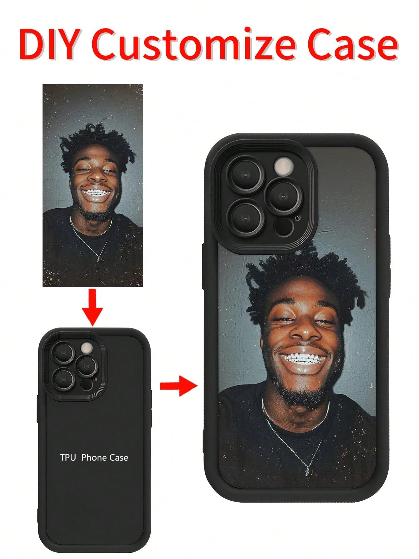 1pc Personalized Custom Name Black Phone Case Compatible With 16 Pro Max/17 Pro Max/17 Air/17/16 Plus, S26 Ultra/S26/S25 Ultra/S25 Plus/S25/A56/A55/A07/A17, And Other Models, Personalized Gift