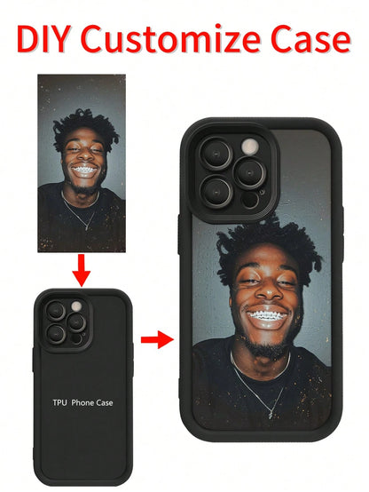 1pc Personalized Custom Name Black Phone Case Compatible With 16 Pro Max/17 Pro Max/17 Air/17/16 Plus, S26 Ultra/S26/S25 Ultra/S25 Plus/S25/A56/A55/A07/A17, And Other Models, Personalized Gift