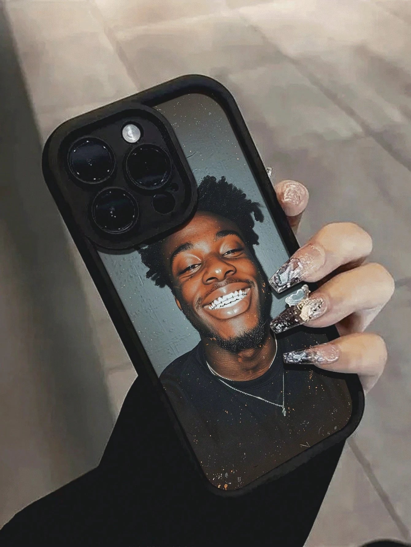 1pc Personalized Custom Name Black Phone Case Compatible With 16 Pro Max/17 Pro Max/17 Air/17/16 Plus, S26 Ultra/S26/S25 Ultra/S25 Plus/S25/A56/A55/A07/A17, And Other Models, Personalized Gift