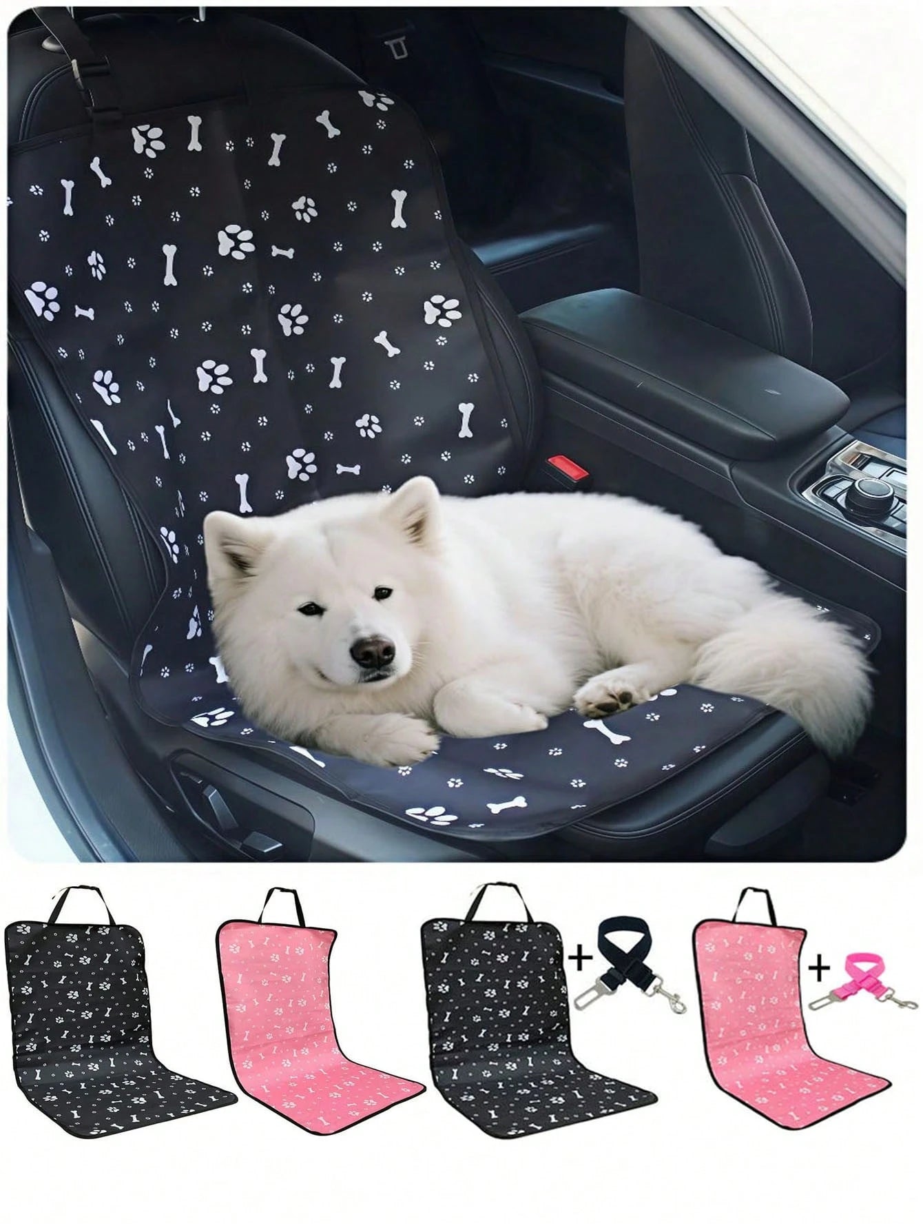 1pc Pet Mat For Car Front/Back Passenger Side, Waterproof, Wear-Resistant, Printed Oxford Cloth, Outdoor Travel Pet Pad, Cat & Dog Waterproof Backseat Mat, Anti-Dirty Pet Car Mat, Pet Accessories