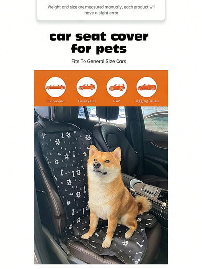 1pc Pet Mat For Car Front/Back Passenger Side, Waterproof, Wear-Resistant, Printed Oxford Cloth, Outdoor Travel Pet Pad, Cat & Dog Waterproof Backseat Mat, Anti-Dirty Pet Car Mat, Pet Accessories