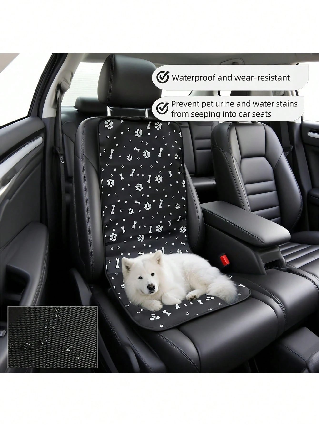 1pc Pet Mat For Car Front/Back Passenger Side, Waterproof, Wear-Resistant, Printed Oxford Cloth, Outdoor Travel Pet Pad, Cat & Dog Waterproof Backseat Mat, Anti-Dirty Pet Car Mat, Pet Accessories