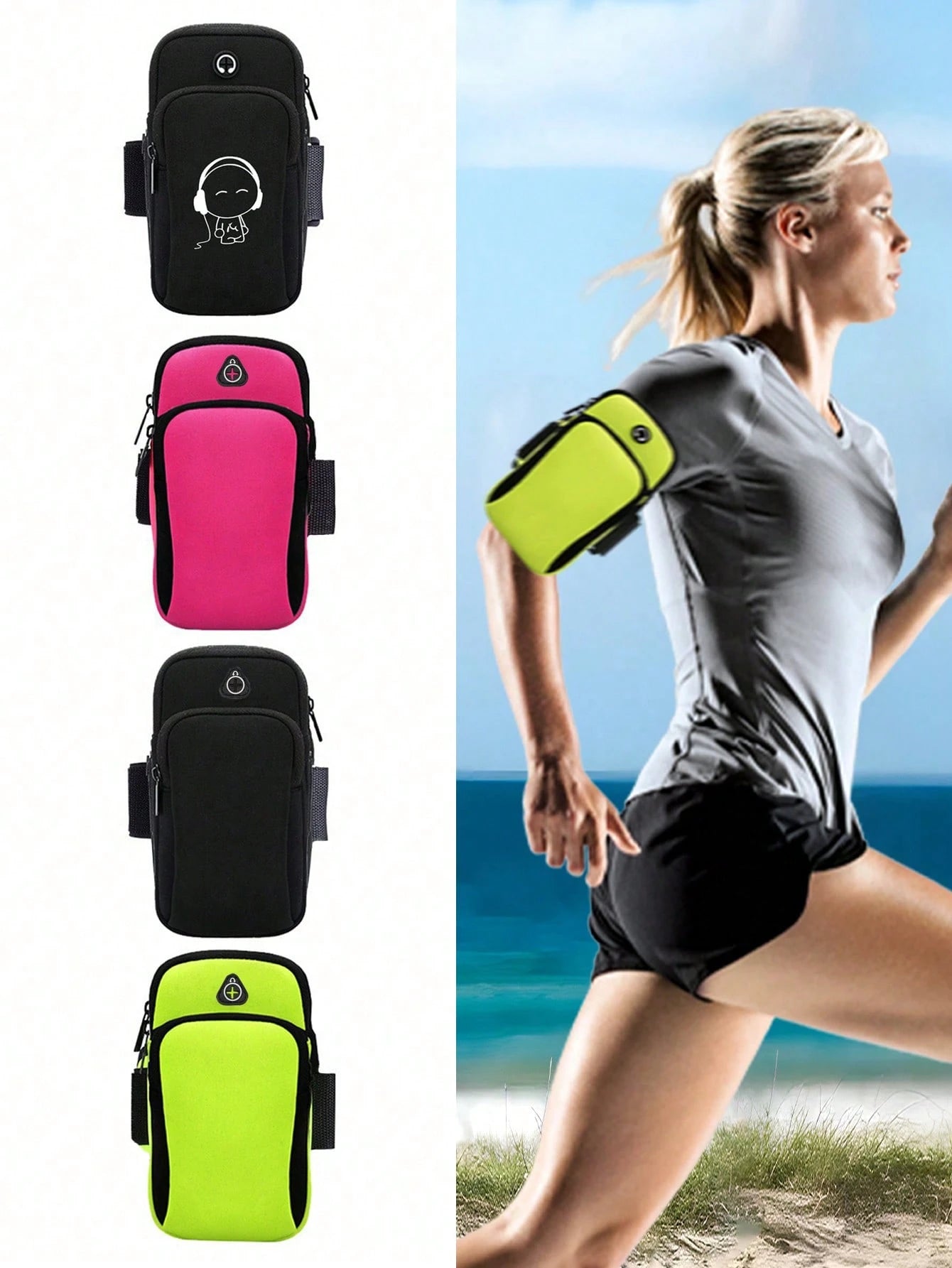 1pc Phone Holder For Running Armband Compatible With IPhone 15 14 13 12 11 Pro Max XS XR X 8 7 6 Plus SE Mini Galaxy Ultra Edge S24 S23 S22 S21 S20 Note 20 10 Pouch Bag,Arm Band Sleeve Fit Sport Gym H