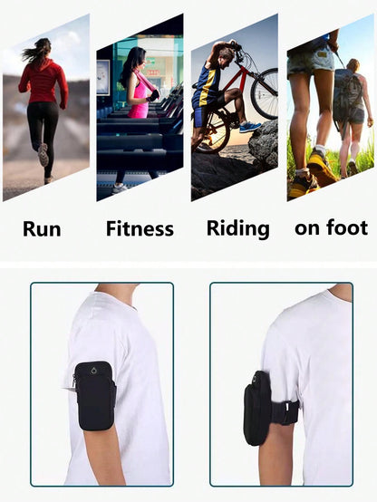 1pc Phone Holder For Running Armband Compatible With IPhone 15 14 13 12 11 Pro Max XS XR X 8 7 6 Plus SE Mini Galaxy Ultra Edge S24 S23 S22 S21 S20 Note 20 10 Pouch Bag,Arm Band Sleeve Fit Sport Gym H
