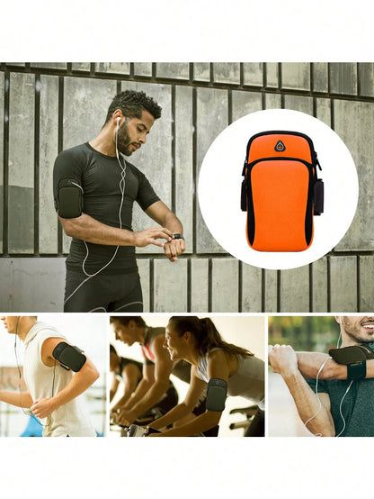 1pc Phone Holder For Running Armband Compatible With IPhone 15 14 13 12 11 Pro Max XS XR X 8 7 6 Plus SE Mini Galaxy Ultra Edge S24 S23 S22 S21 S20 Note 20 10 Pouch Bag,Arm Band Sleeve Fit Sport Gym H