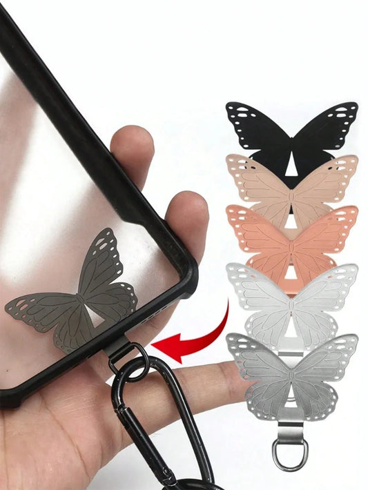 1pc Phone Pad, Phone Rope Fixing Clip, Stainless Steel Anti Loss Phone Case Hanging Rope Pad