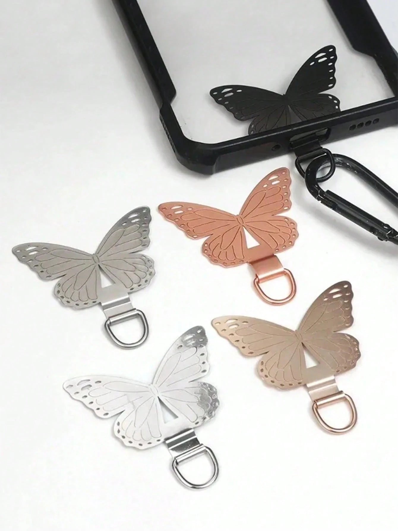 1pc Phone Pad, Phone Rope Fixing Clip, Stainless Steel Anti Loss Phone Case Hanging Rope Pad
