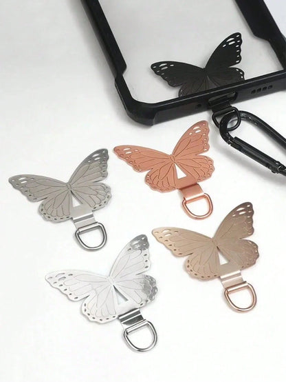 1pc Phone Pad, Phone Rope Fixing Clip, Stainless Steel Anti Loss Phone Case Hanging Rope Pad