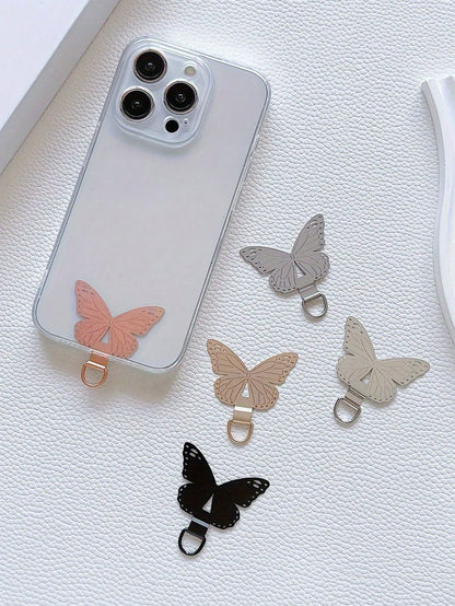 1pc Phone Pad, Phone Rope Fixing Clip, Stainless Steel Anti Loss Phone Case Hanging Rope Pad