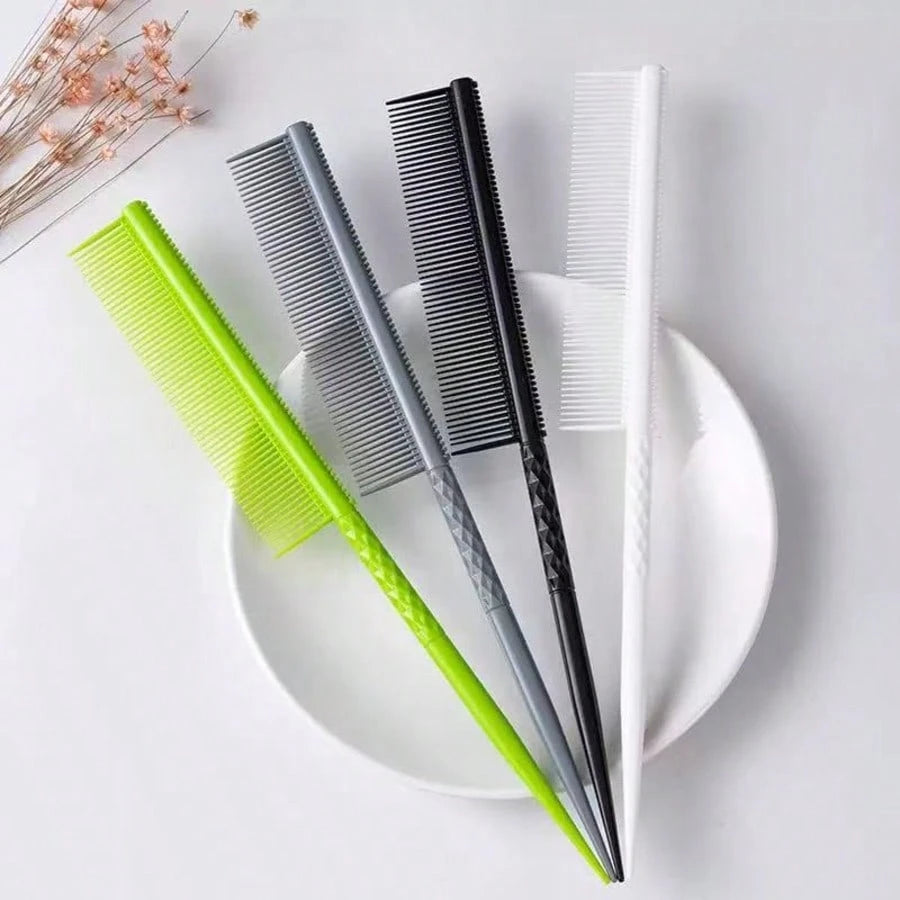 1pc Pointed Tail Aluminum Hair Comb, Salon Perming & Dyeing Sectioning Comb, Pointed Tail Hair Comb, Aluminum Hair Comb, Fine Tooth Comb, Anti-Static & Heat Resistant, Professional Barber Comb