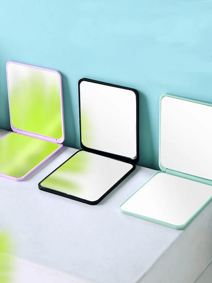 1pc Portable Folding Makeup Mirror, Adjustable Handheld Mirror With Stand, Suitable For Dorm Desk And Office Vanity Mirror, Gift For Women And Girls, Travel Supplies Home Bathroom Decor Autumn Decorat