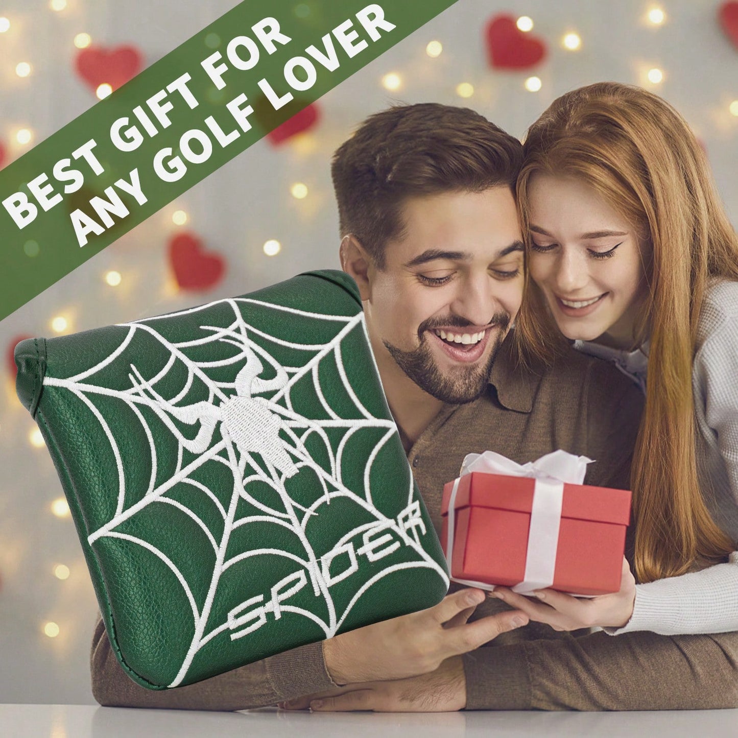 1pc PU Leather Spider Design Golf Club & Putter Head Covers- Premium Gift Set For Golf Enthusiasts & Friends