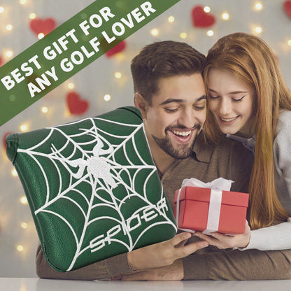 1pc PU Leather Spider Design Golf Club & Putter Head Covers- Premium Gift Set For Golf Enthusiasts & Friends
