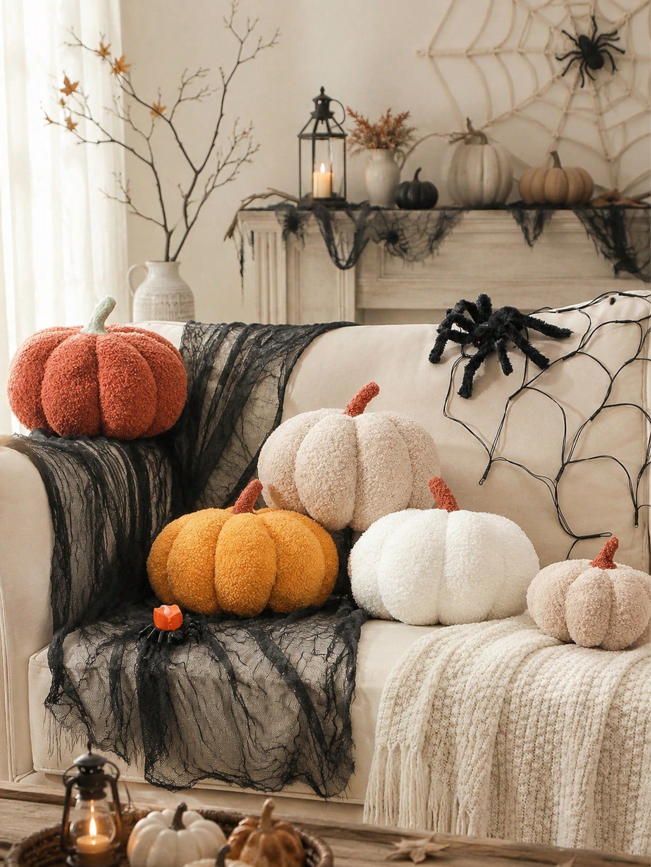 1pc Pumpkin Throw Pillow, Thanksgiving Pumpkin Decorative Pillow, Brown Shaped Pillow, Suitable For Autumn Room Decor Gift, Teddy Fleece Cute Halloween Throw Pillow, Autumn Decorative Pillow