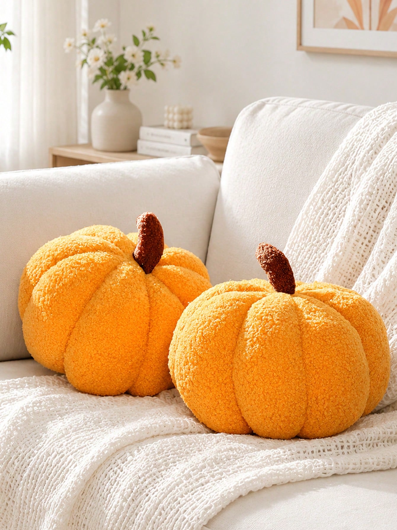 1pc Pumpkin Throw Pillow, Thanksgiving Pumpkin Decorative Pillow, Brown Shaped Pillow, Suitable For Autumn Room Decor Gift, Teddy Fleece Cute Halloween Throw Pillow, Autumn Decorative Pillow